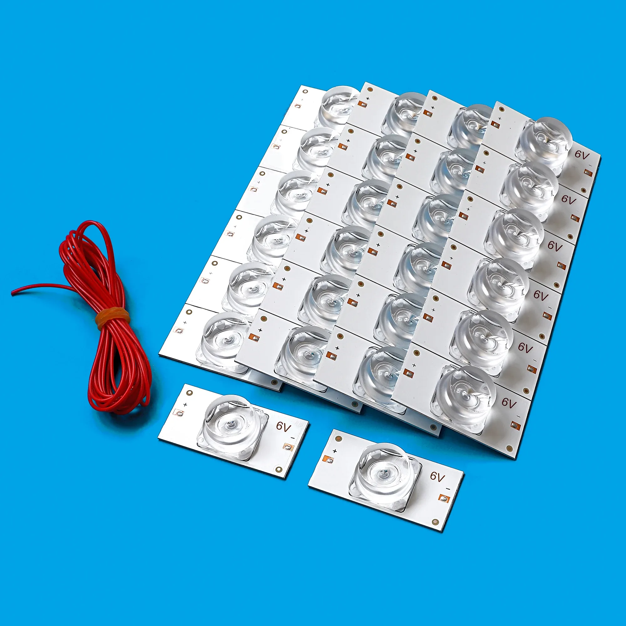 LEDs SMD 3V/6V avec lentilles optiques pour réparation de rétroéclairage TV 32-75" et câble de 2 m - Image 1
