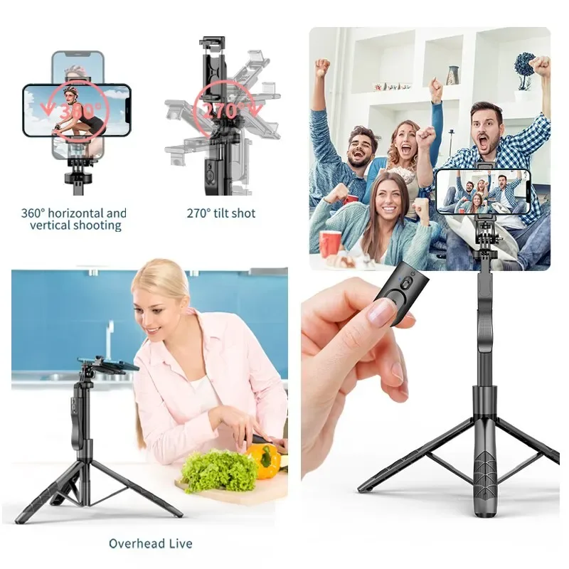 Trépied Perche Selfie Sans Fil KEELEAD L16 (1530 mm) Pliable pour Smartphones et Caméras d'Action - Image 5