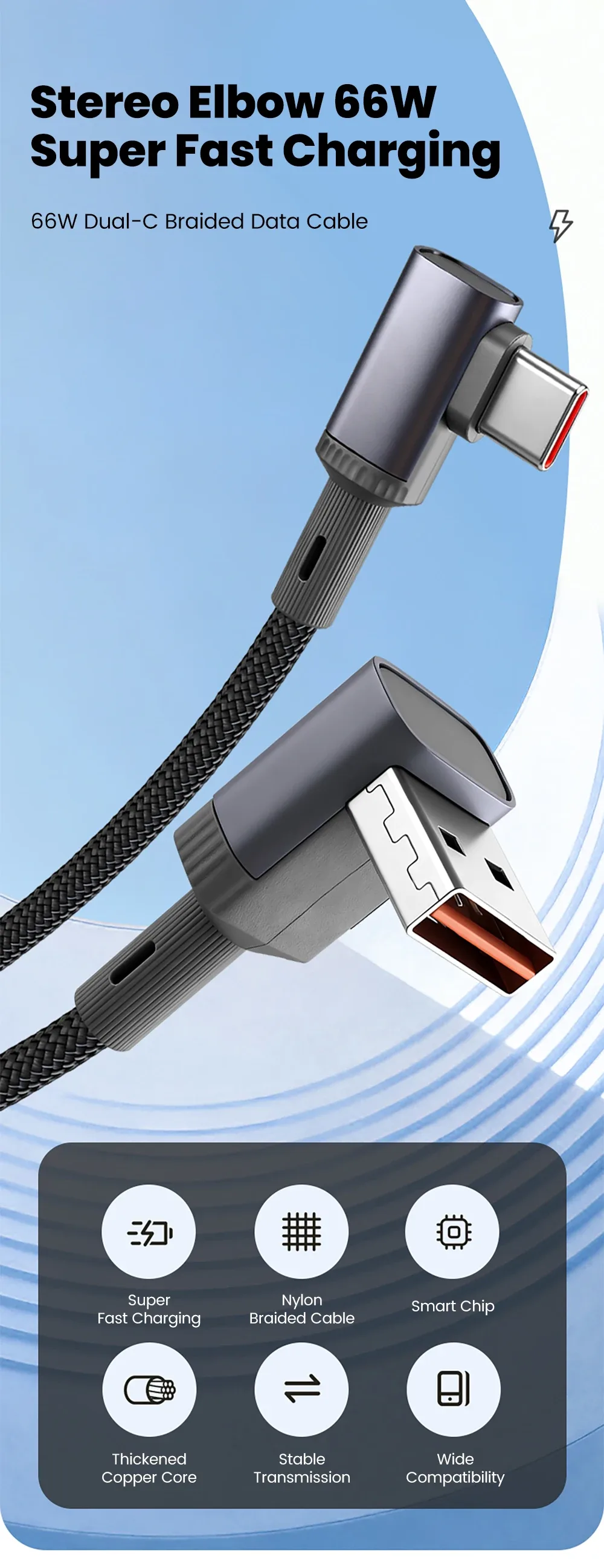 Câble USB-C Coudé Performance