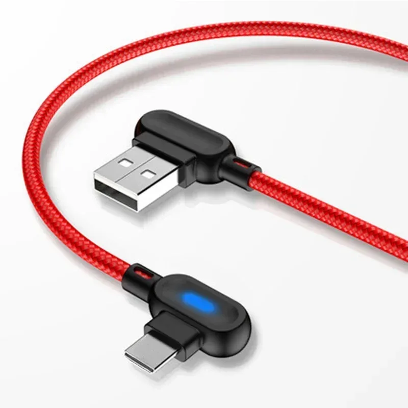 Câble USB-C en nylon tressé à double coude - Charge rapide 2