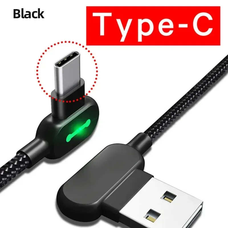 Câble USB-C en nylon tressé à double coude - Charge rapide 4