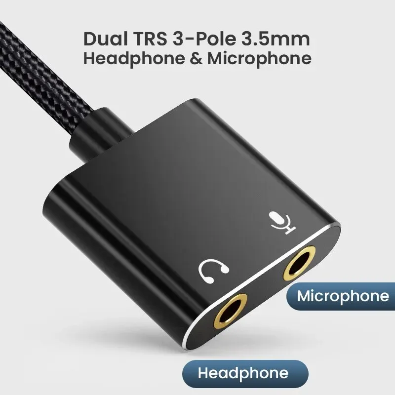 Adaptateur Carte Son USB Externe avec Câble Tressé, Jack 3,5 mm pour Casque et Micro - Image 6