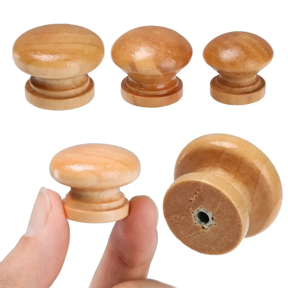 Lot de 10 boutons de meuble en bois naturel - Forme ronde - Image 3