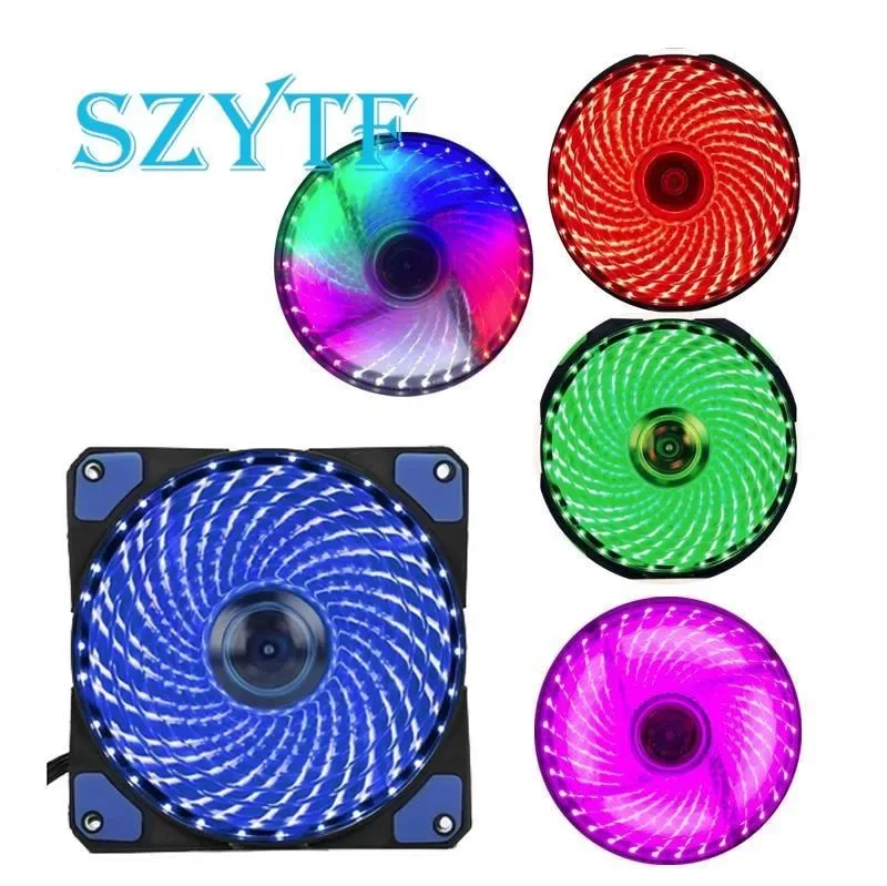 Ventilateur de boîtier PC silencieux 120mm à LED - 3 Broches / 12V DC - Image 1