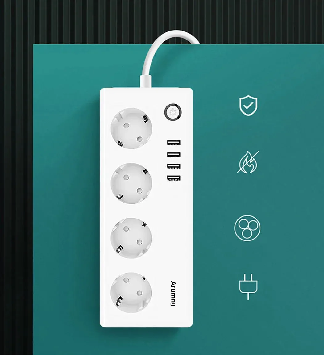 Multiprise connectée Zigbee Arumny - 1,8 m - 16A - Compatible Alexa et Google Assistant - Image 3