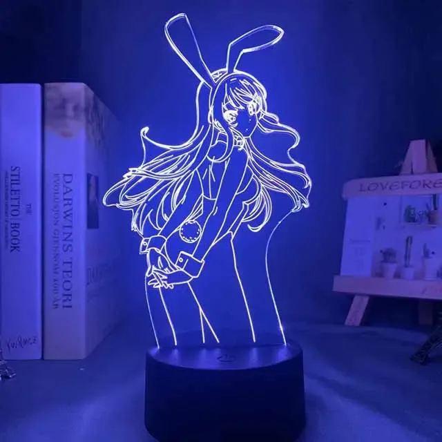 Lampe LED Illusion 3D Mai Sakurajima - Bunny Girl Senpai 8