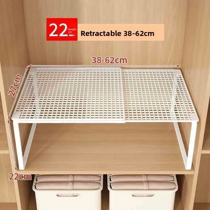Étagère de rangement extensible et ajustable pour placard et armoire 11