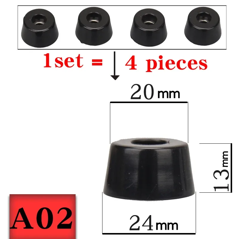 HIFIDIY LIVE Lot de 4 pieds de support en caoutchouc pour amplificateur et enceintes M20~32 - Image 3