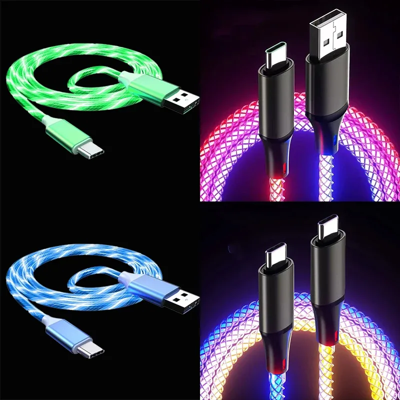 Câble de charge rapide lumineux LED universel (USB-C, Micro-USB, Lightning) - Image 1
