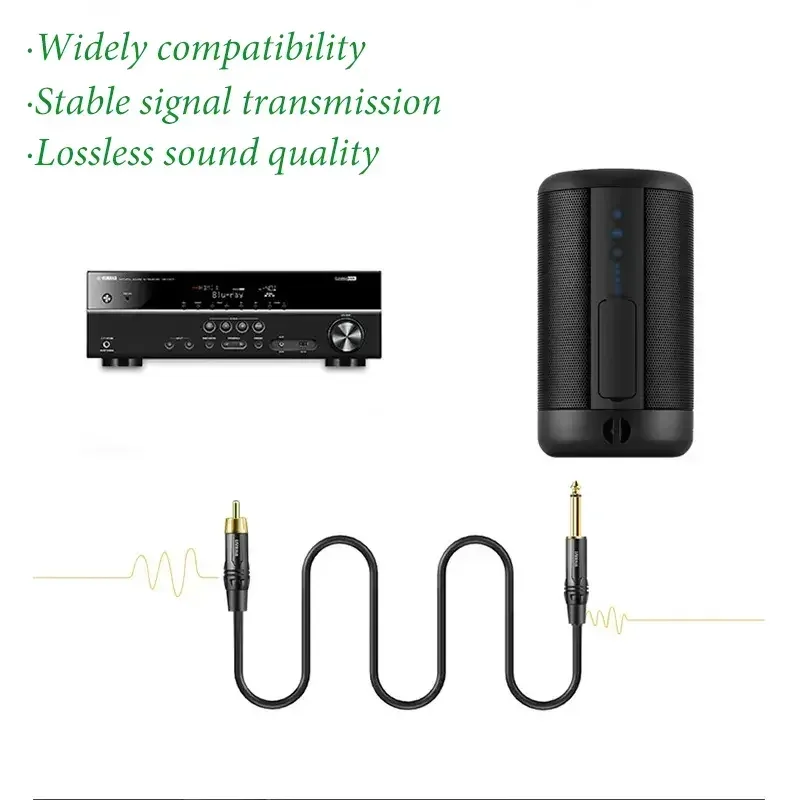 Câble Audio 2 RCA vers Jack 6,35 mm TS Mâle-Mâle pour Table de Mixage et Amplificateur - Image 5