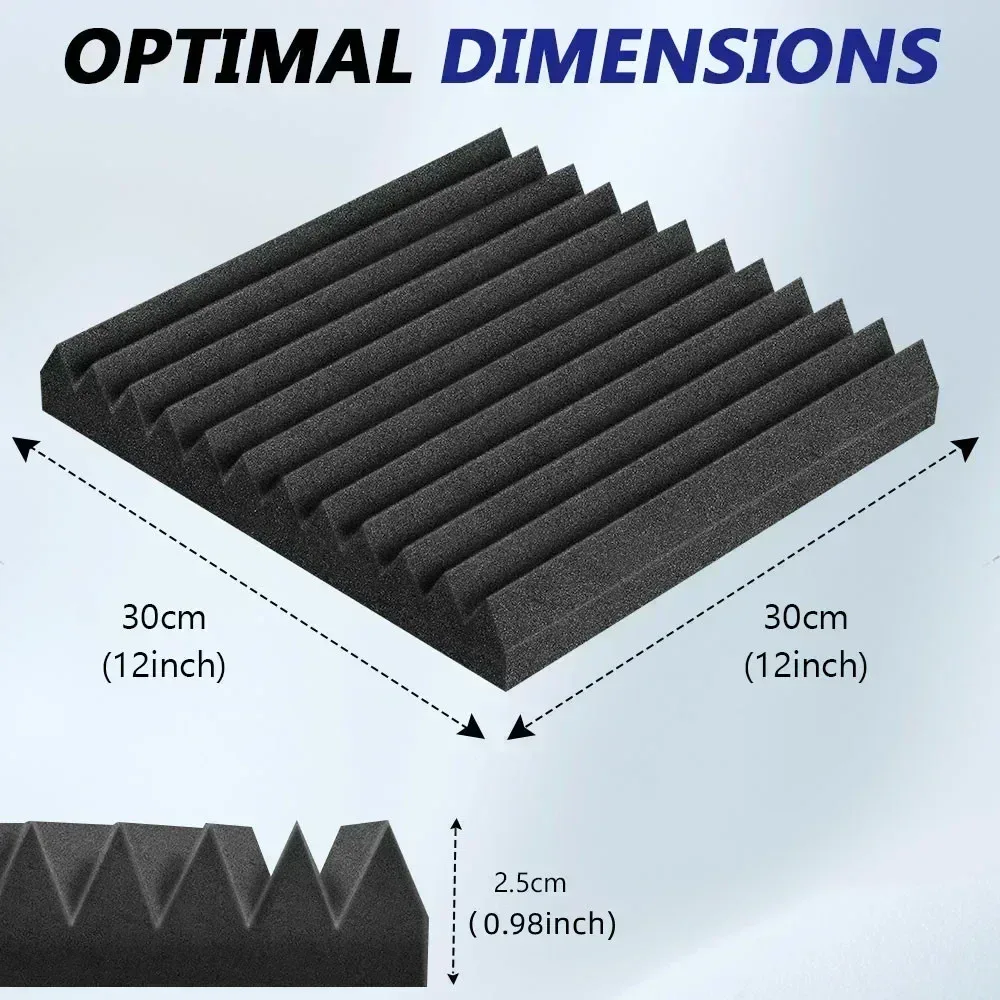 Lot de 50 Panneaux en Mousse Acoustique 30 x 30 x 2,5 cm - Isolation Phonique pour Studio - Image 3