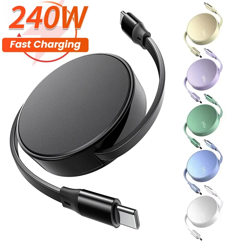 Câble USB-C vers USB-C rétractable de charge rapide 240W PD - Image 1