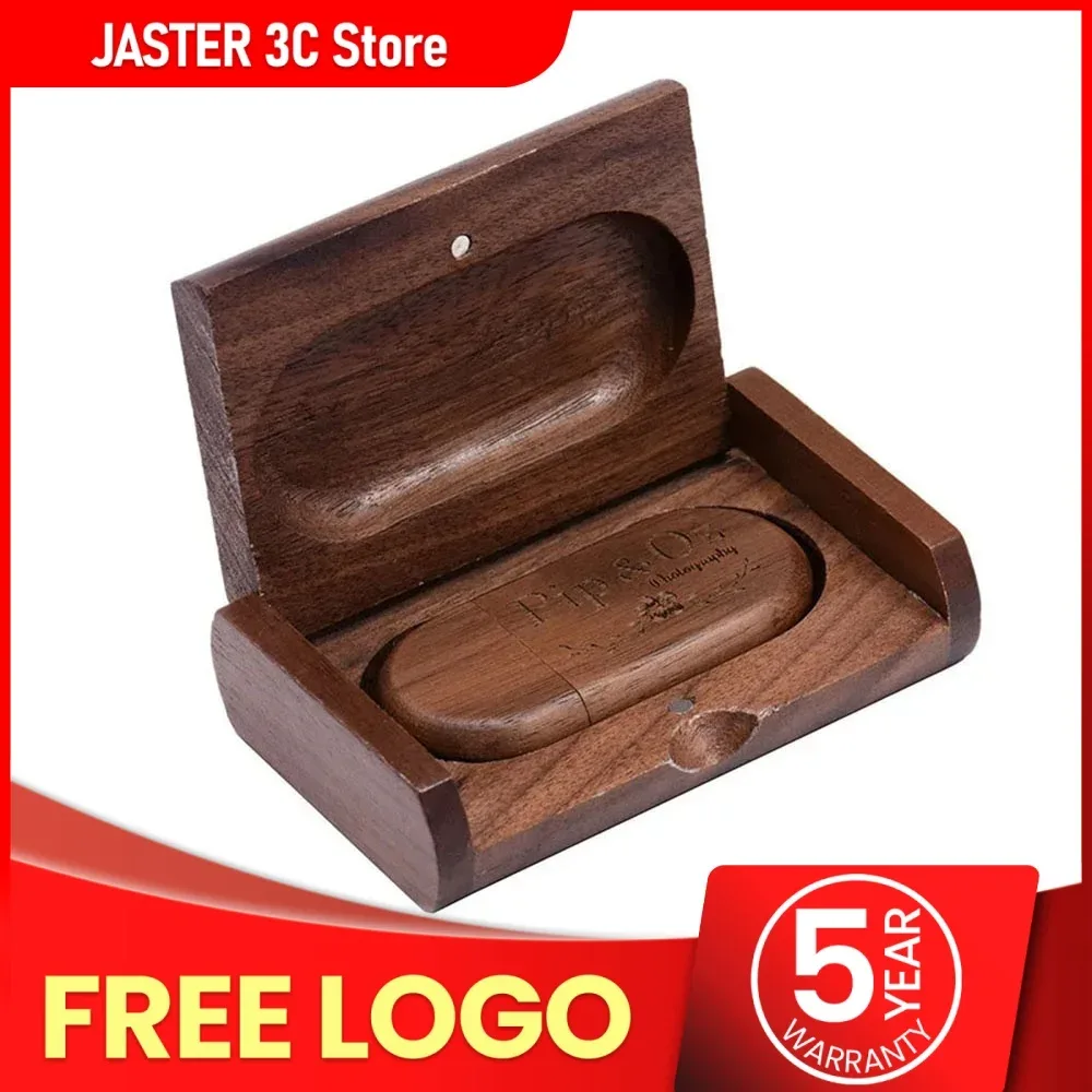 Clé USB en bois JASTER avec coffret - Logo personnalisé gratuit - Image 1
