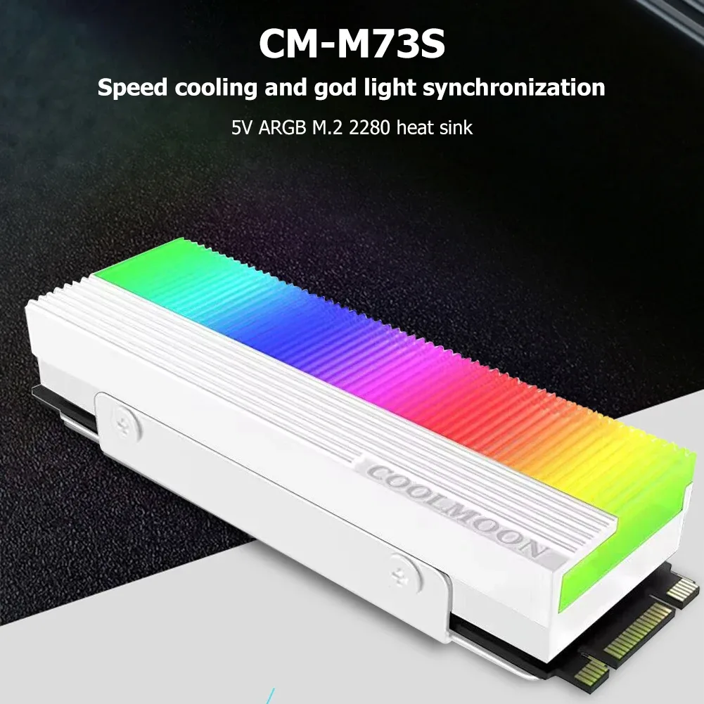 Dissipateur thermique pour SSD M.2 2280 ARGB 5V 3 broches avec pad thermique - Image 2