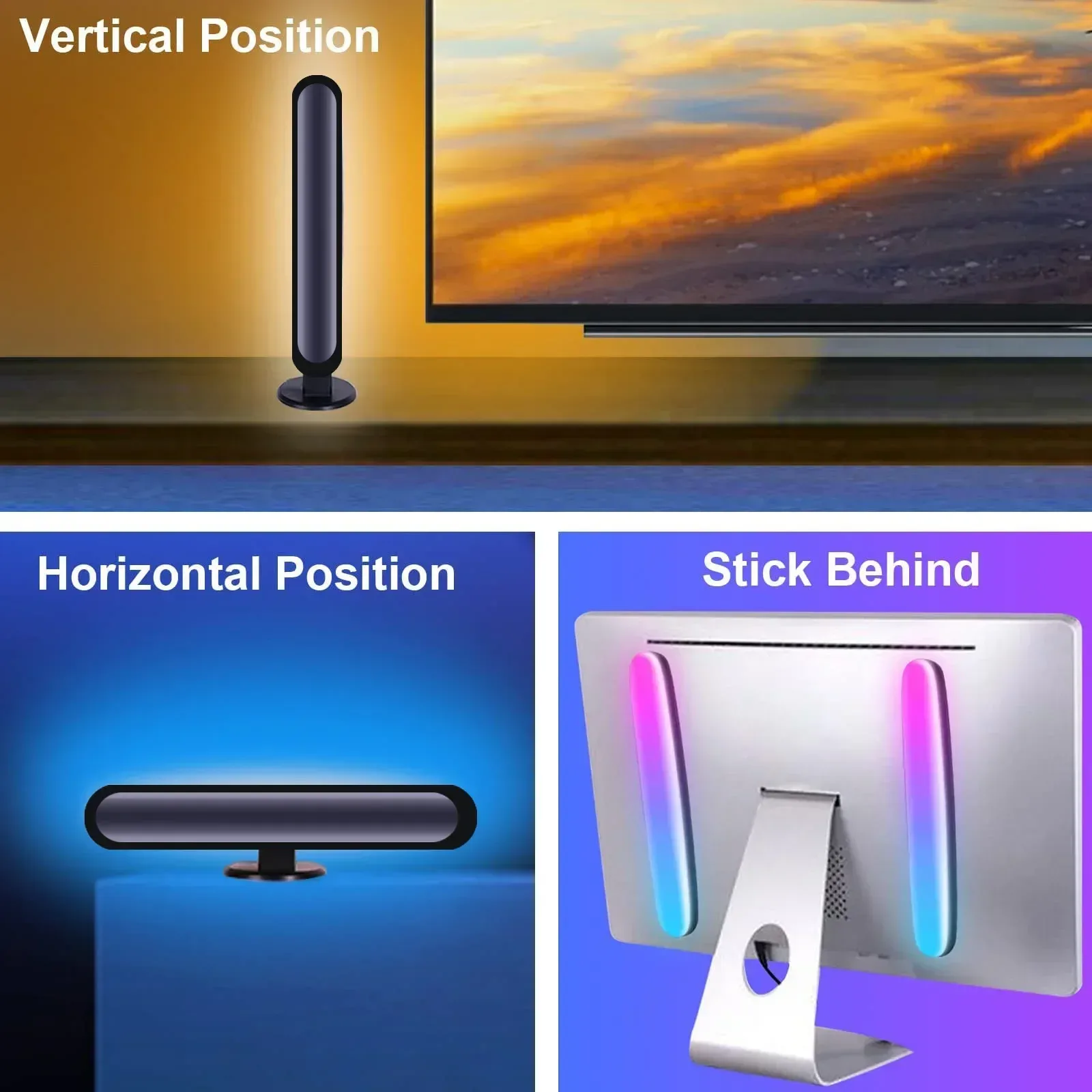 Barre lumineuse LED RGB intelligente WiFi Tuya avec synchronisation musicale et capteur de mouvement 5