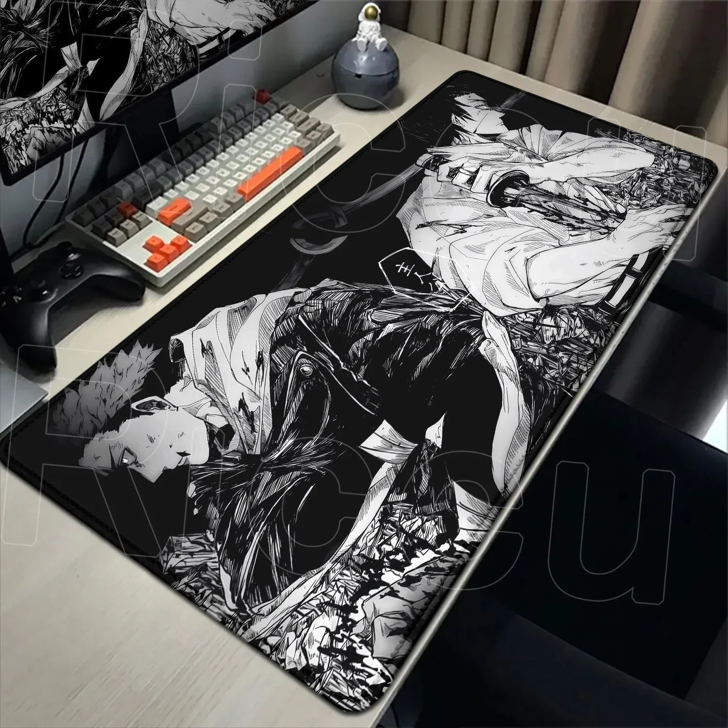 Tapis de souris XXL Jujutsu Kaisen - Gojo Satoru - 60x30 cm - Noir - Image 2