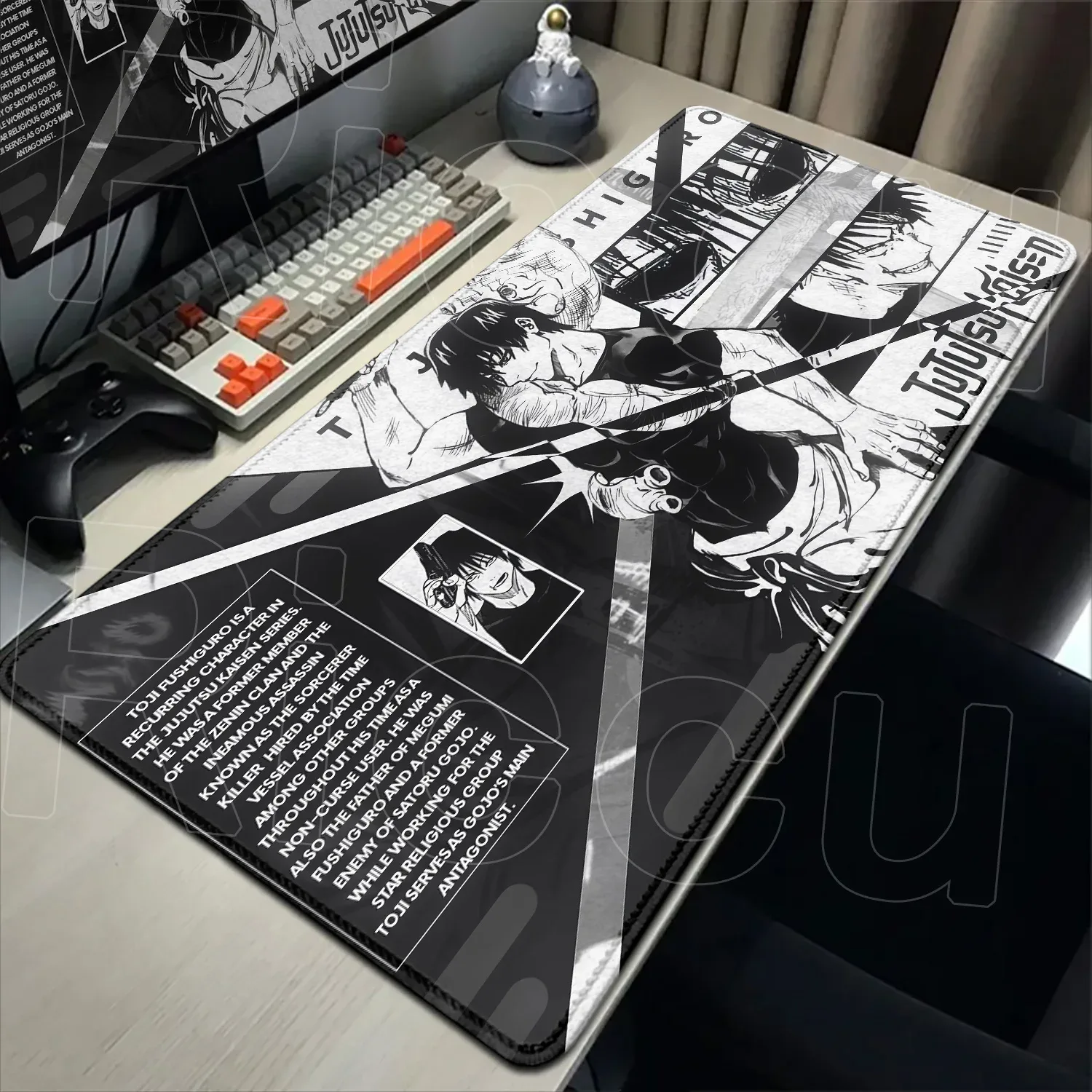 Tapis de souris XXL Jujutsu Kaisen - Gojo Satoru - 60x30 cm - Noir - Image 3