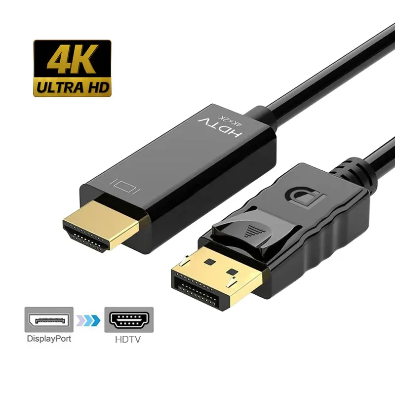 Câble DisplayPort vers HDMI 4K (1,8 m) - Connecteurs Plaqué Or