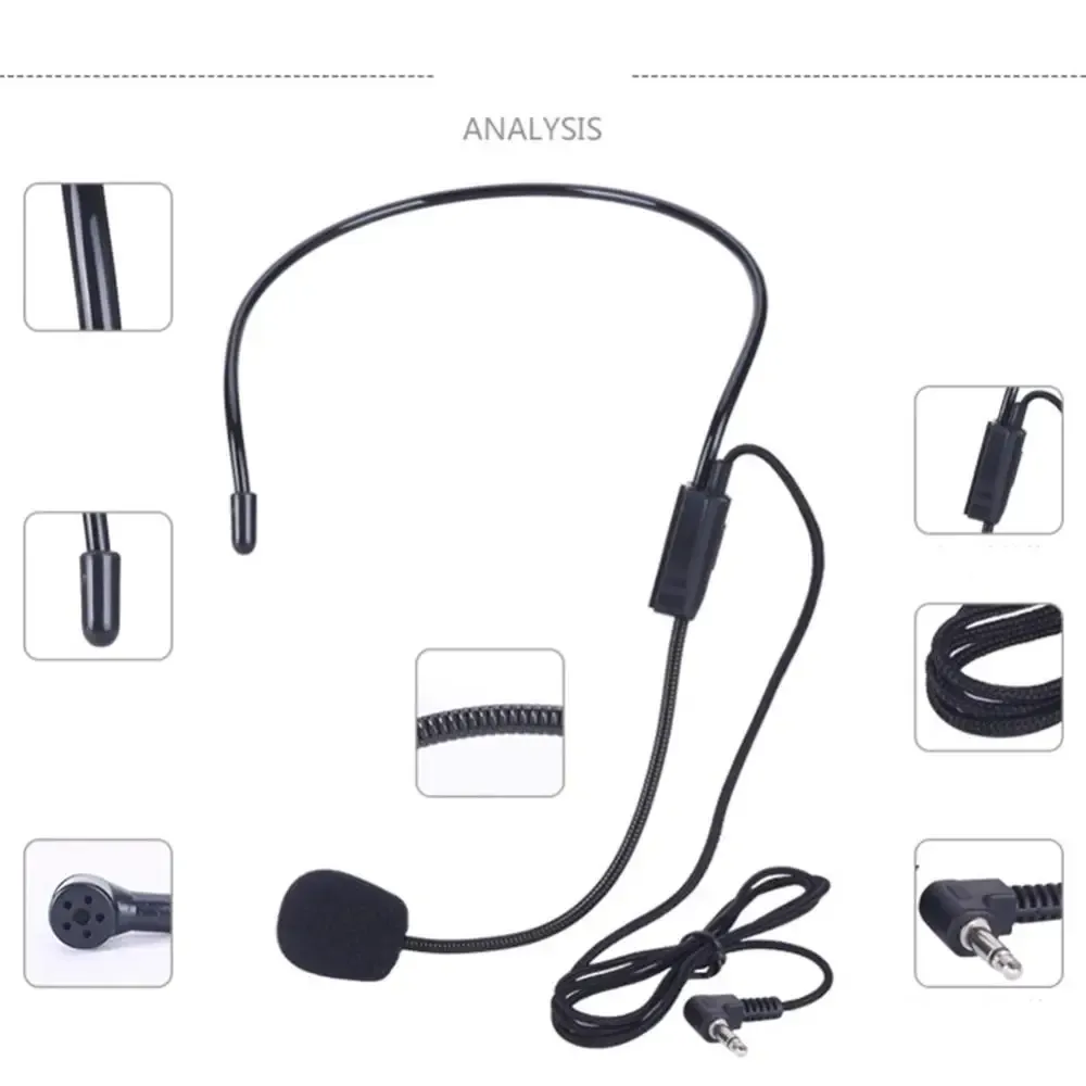 Microphone serre-tête filaire flexible avec prise Jack 3,5 mm - Image 3