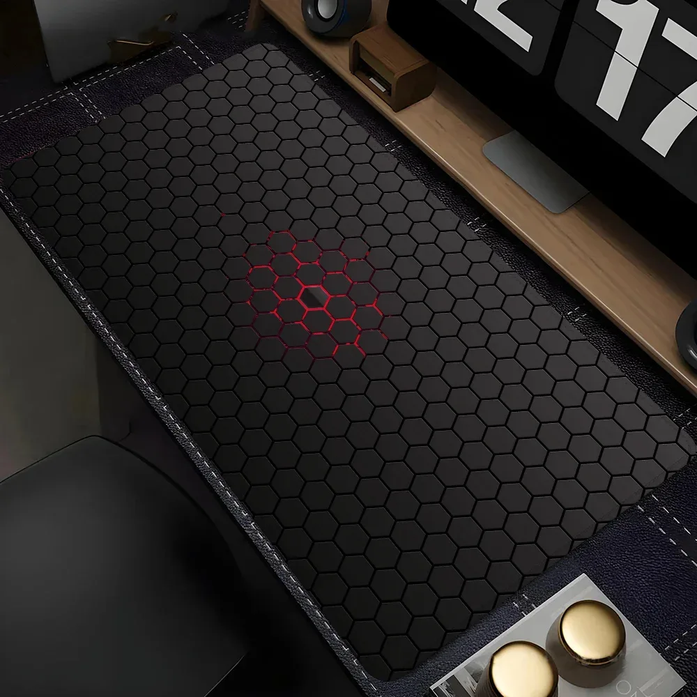 Tapis de bureau XXL design géométrique pour clavier et souris - Image 5