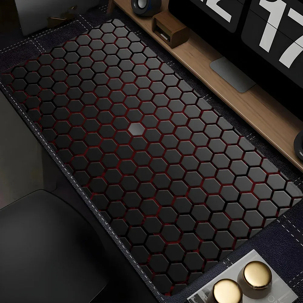 Tapis de bureau XXL design géométrique pour clavier et souris 13