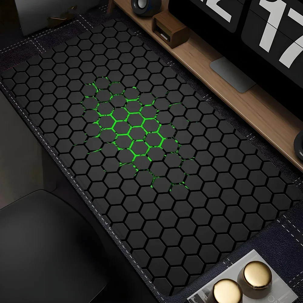 Tapis de bureau XXL design géométrique pour clavier et souris 12