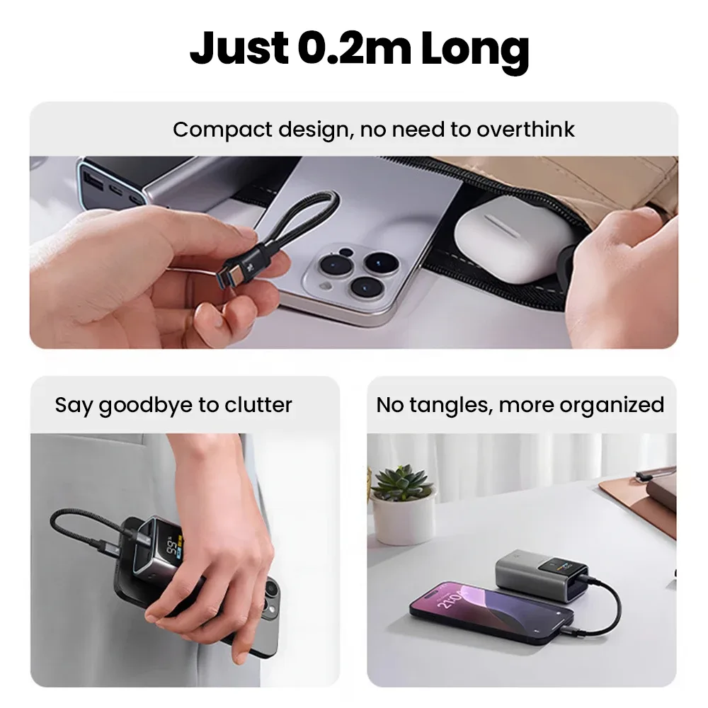 Câble USB-C vers USB-C magnétique court 240W (15 cm / 20 cm) - Image 2