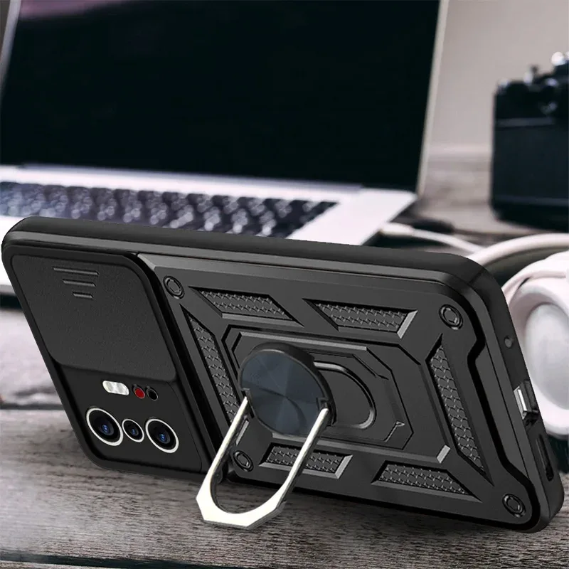 Coque Antichoc avec Cache-Caméra Coulissant et Support Magnétique pour Xiaomi Mi 11T / 11T Pro / 11 Lite / 12 Lite - Image 2