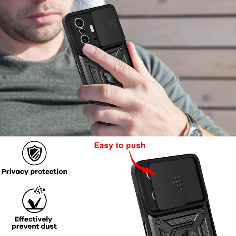 Coque Antichoc avec Cache-Caméra Coulissant et Support Magnétique pour Xiaomi Mi 11T / 11T Pro / 11 Lite / 12 Lite - Image 4