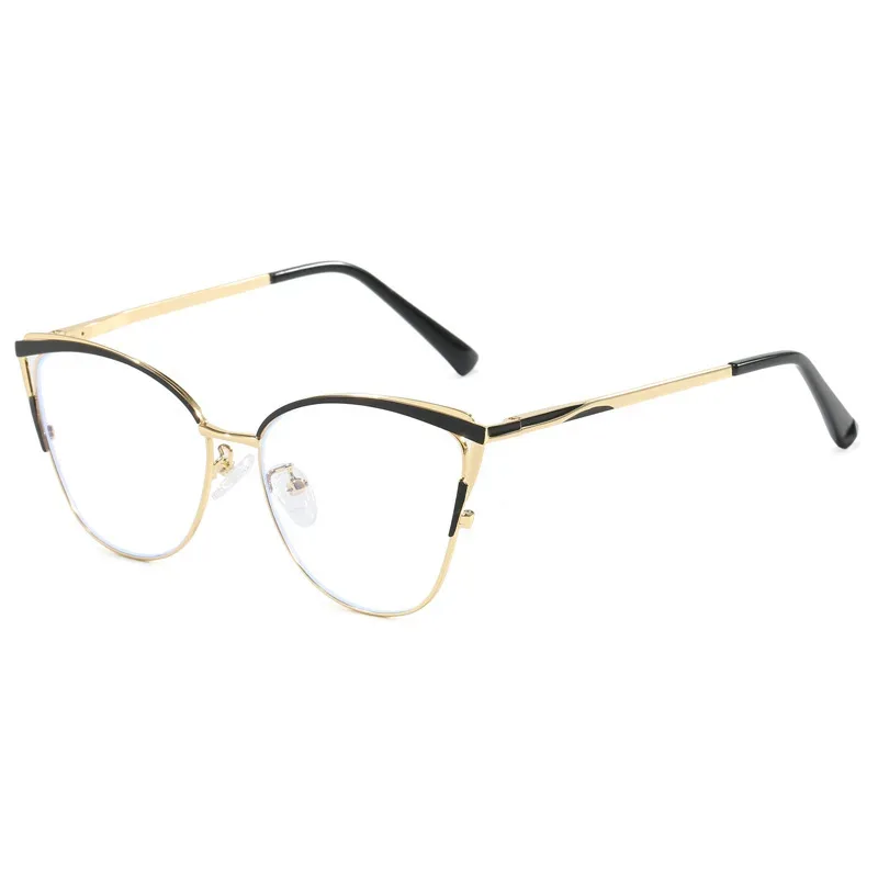 Lunettes anti-lumière bleue œil de chat en métal pour femme 6