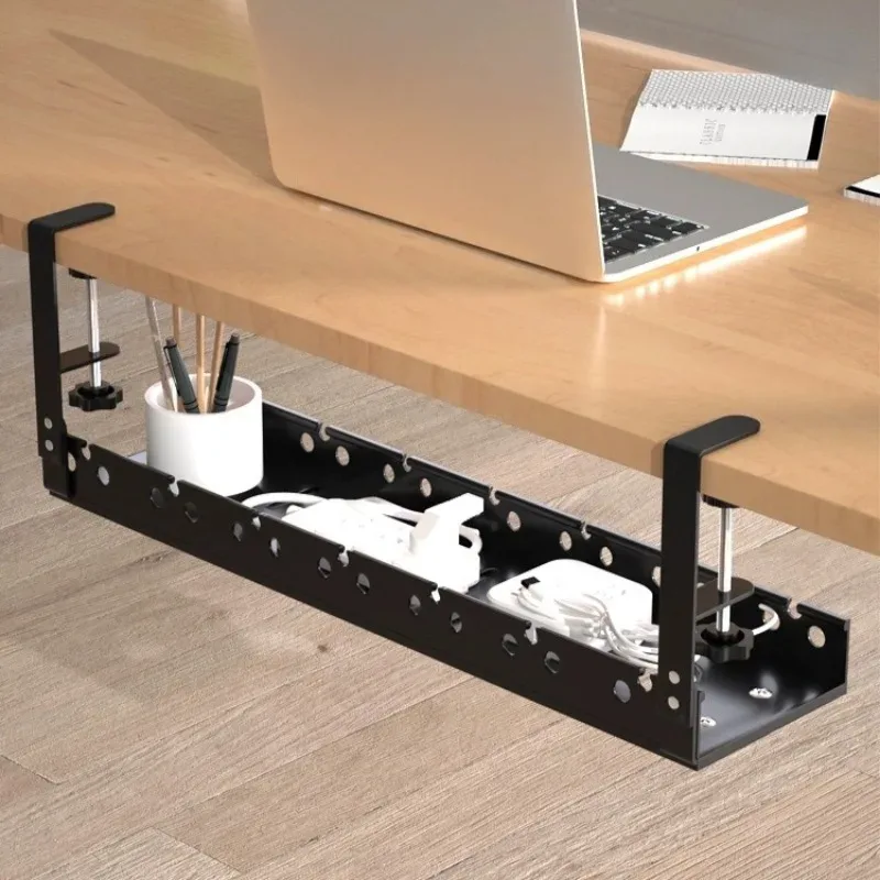 Organisateur de câbles sous bureau à pince, sans perçage - Image 1