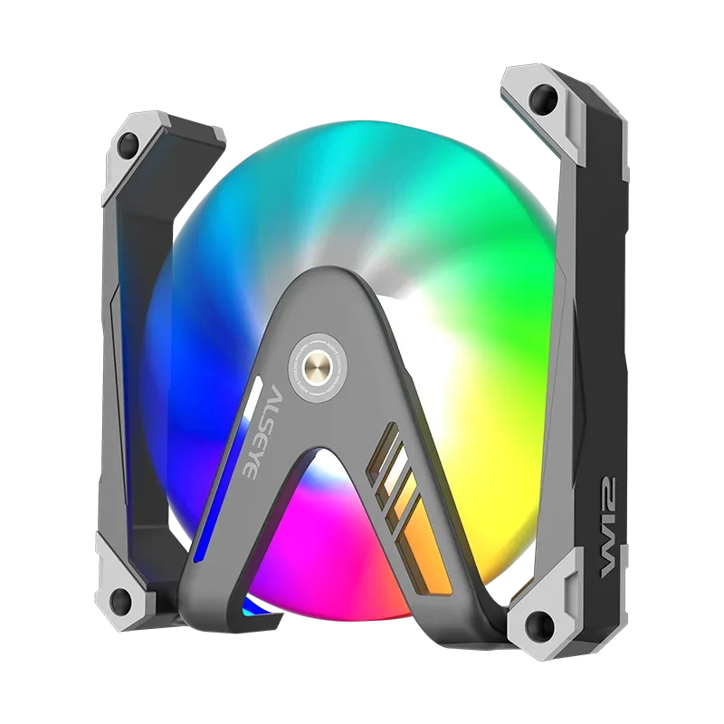 Ventilateur de boîtier ALSEYE W12-pro 120mm - Alliage d'aluminium, Double roulement à billes, PWM, ARGB - Image 3