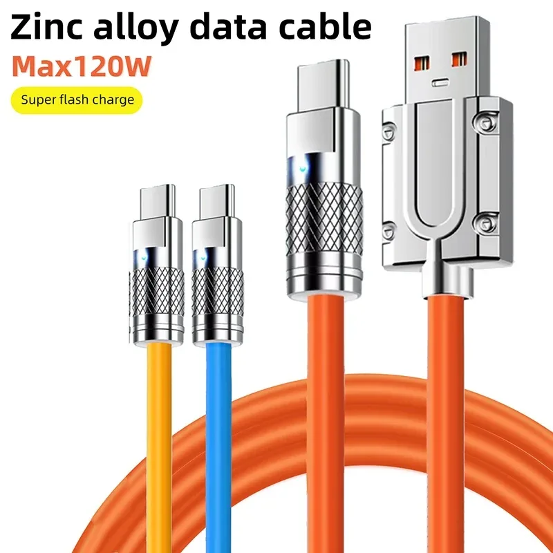 Câble de charge USB-C en silicone liquide - 120W 6A - Image 1