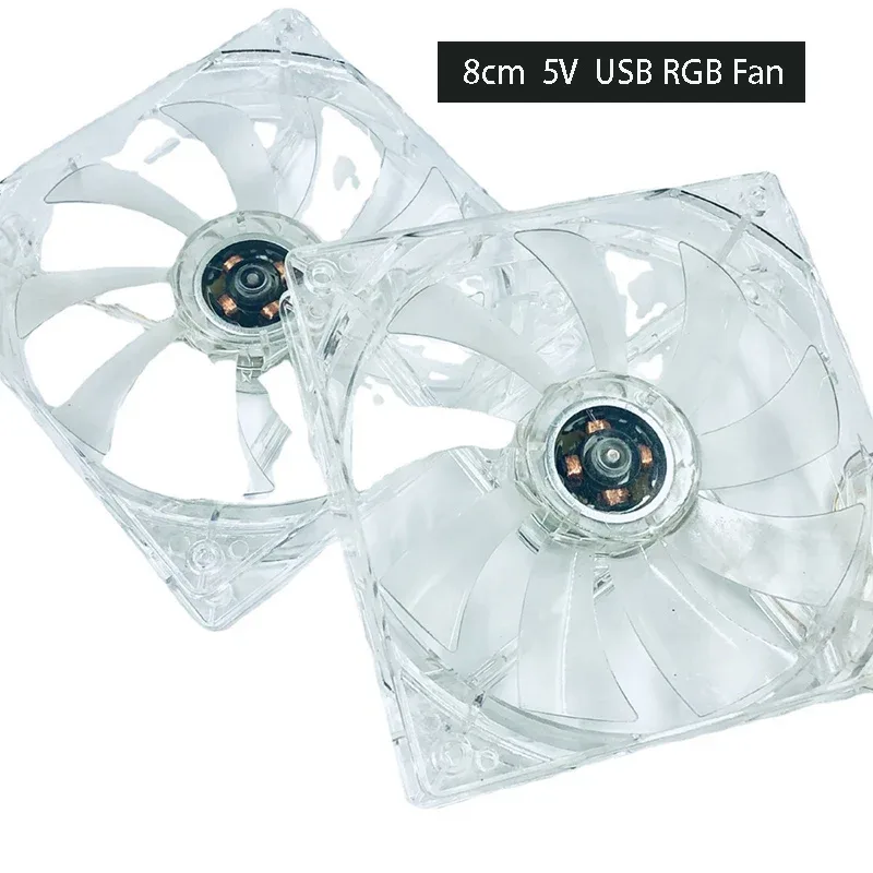 Ventilateur de refroidissement USB 5V silencieux avec éclairage RGB pour cages d'animaux et aquariums - Image 2