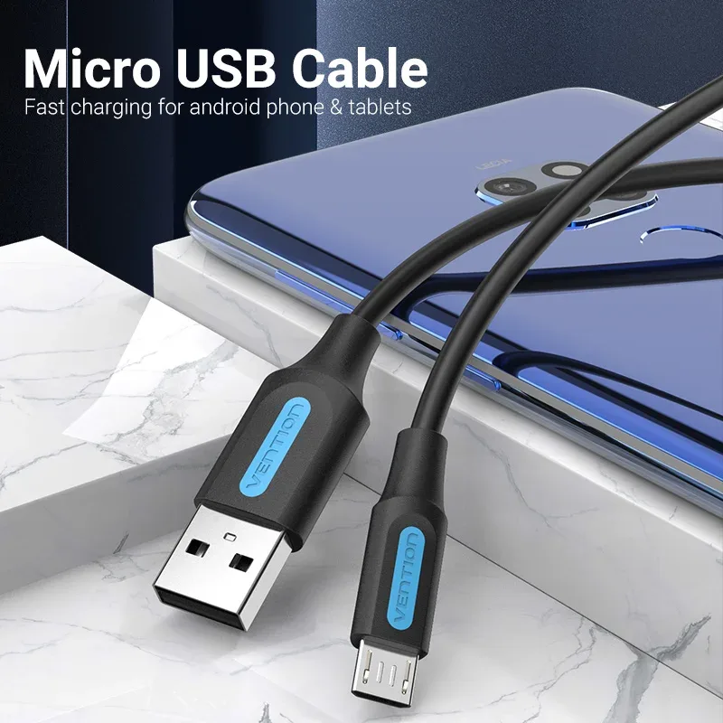 Vention - Câble Micro USB / USB-C 3A en nylon tressé - Charge rapide et transfert de données - Image 4