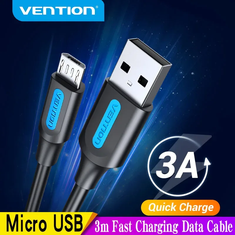Vention - Câble Micro USB / USB-C 3A en nylon tressé - Charge rapide et transfert de données - Image 1