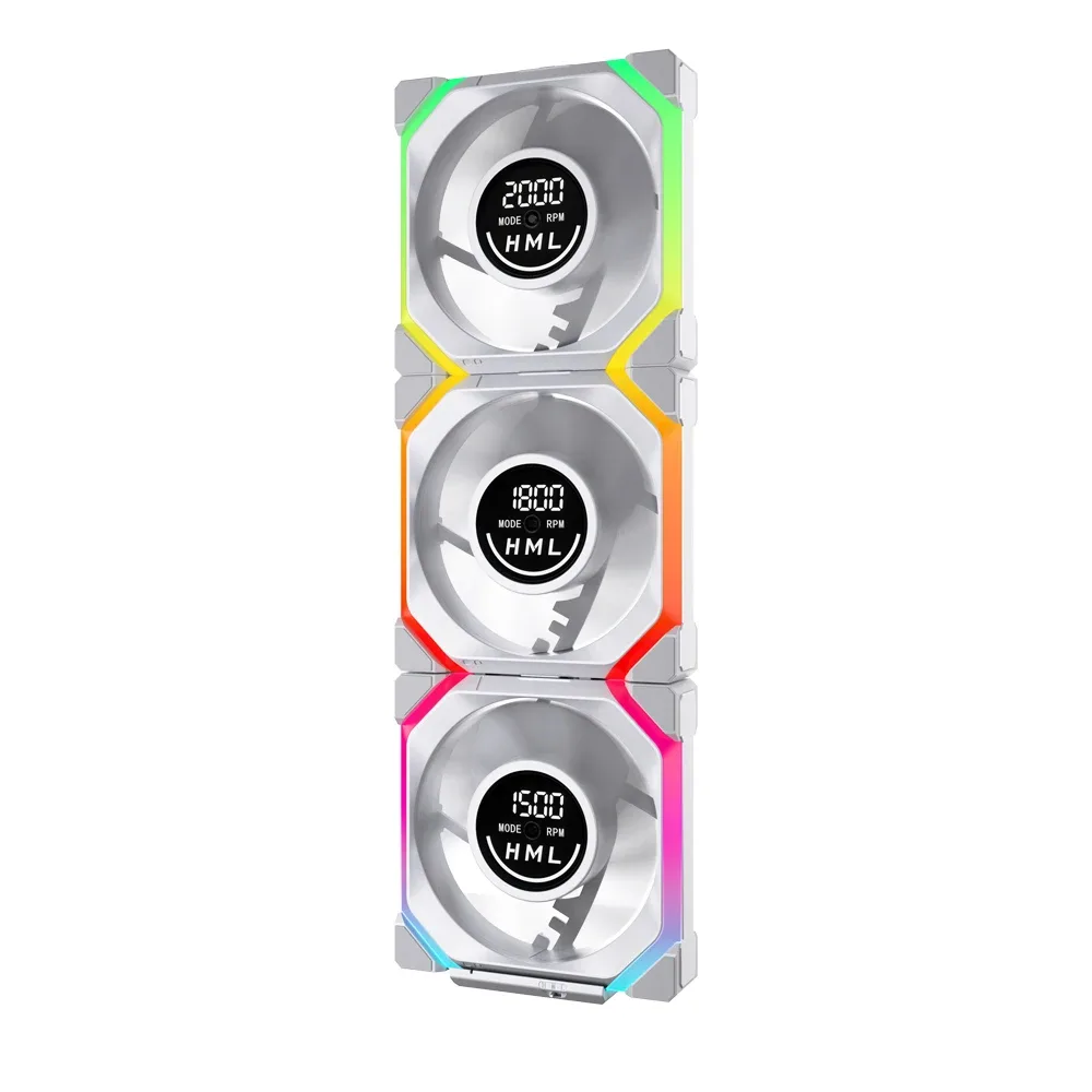 Ventilateur PC ARGB 120 mm avec écran - Jungle Leopard Galaxy V2 - Daisy Chain, Synchronisation 5V 3-Pin, Silencieux - Image 3