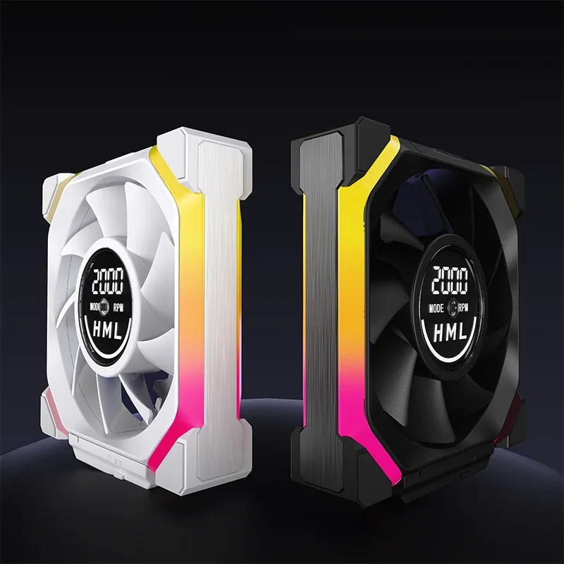 Ventilateur PC ARGB 120 mm avec écran - Jungle Leopard Galaxy V2 - Daisy Chain, Synchronisation 5V 3-Pin, Silencieux - Image 6