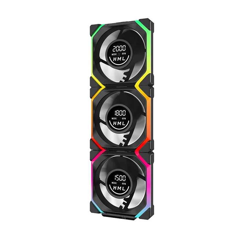 Ventilateur PC ARGB 120 mm avec écran - Jungle Leopard Galaxy V2 - Daisy Chain, Synchronisation 5V 3-Pin, Silencieux - Image 2