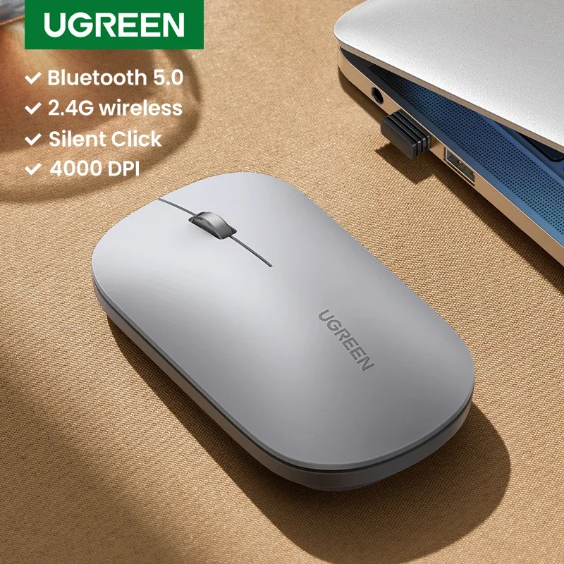 UGREEN Souris Sans Fil Bluetooth et 2,4 GHz, Silencieuse, 4000 DPI - Image 1