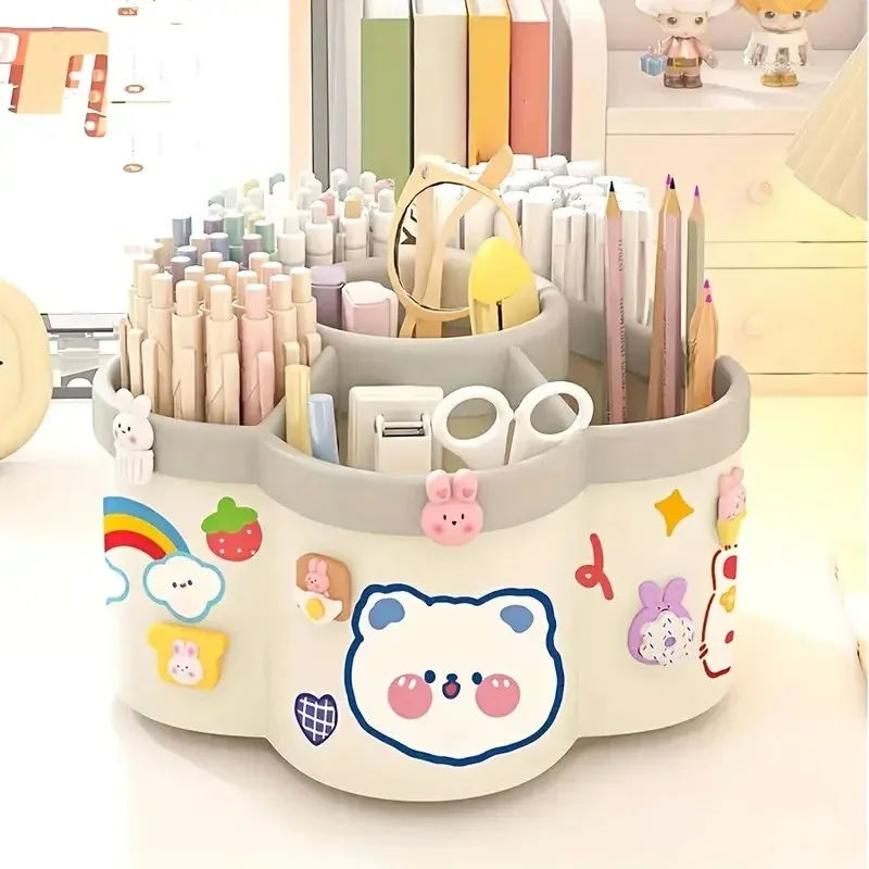 Porte-stylo rotatif à 360° et organisateur de bureau multifonction - Image 1