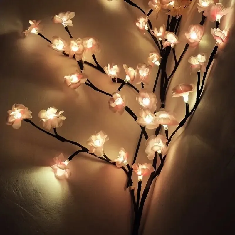 Guirlande lumineuse 96 LED - Branche de fleurs de cerisier - 8 modes - Alimentation USB - Image 6