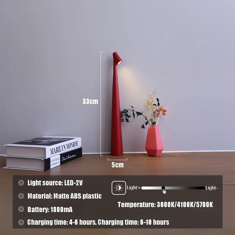 Lampe de table LED tactile et rechargeable au design minimaliste - Image 4