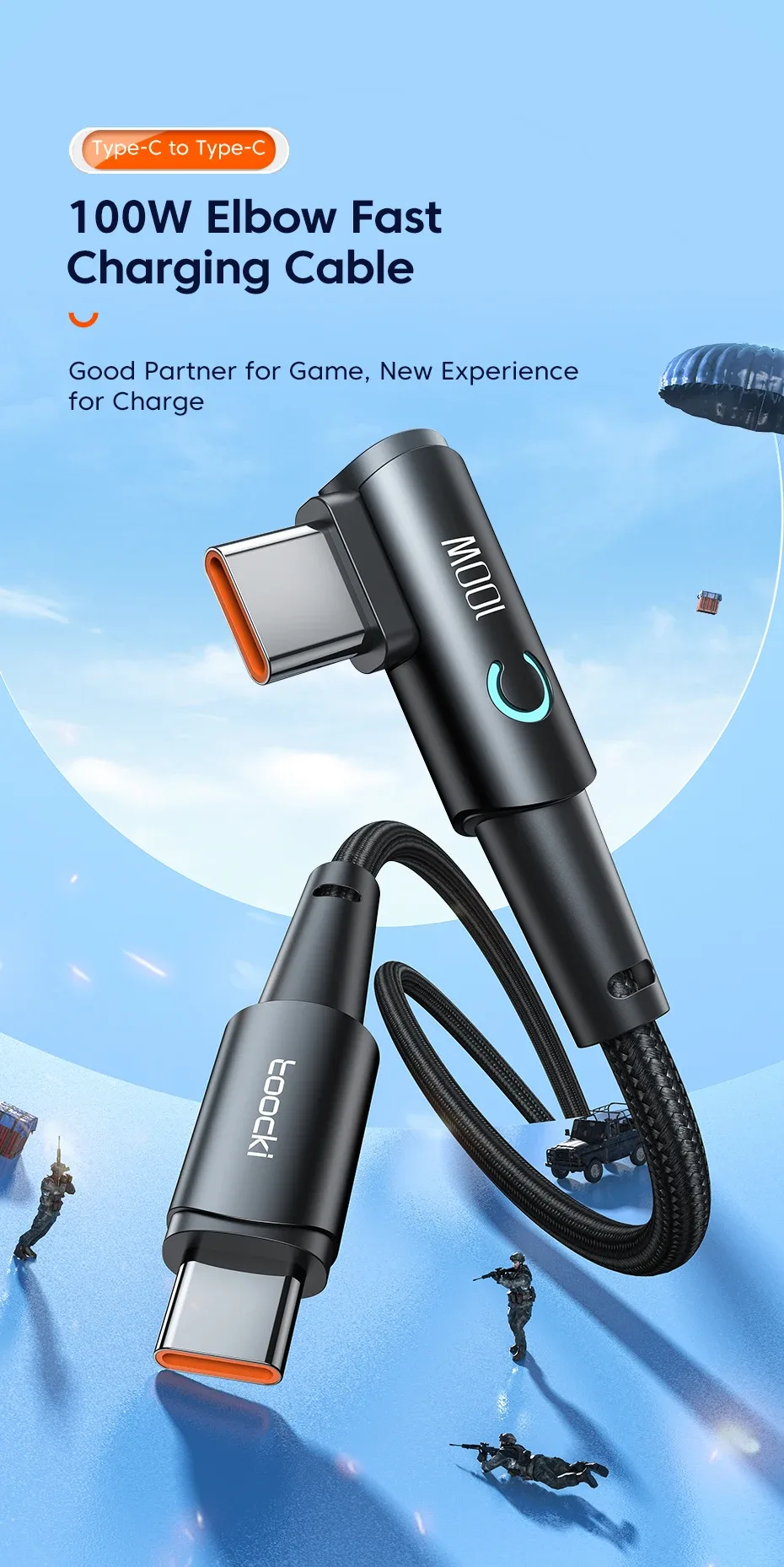 Câble Toocki 100W USB-C