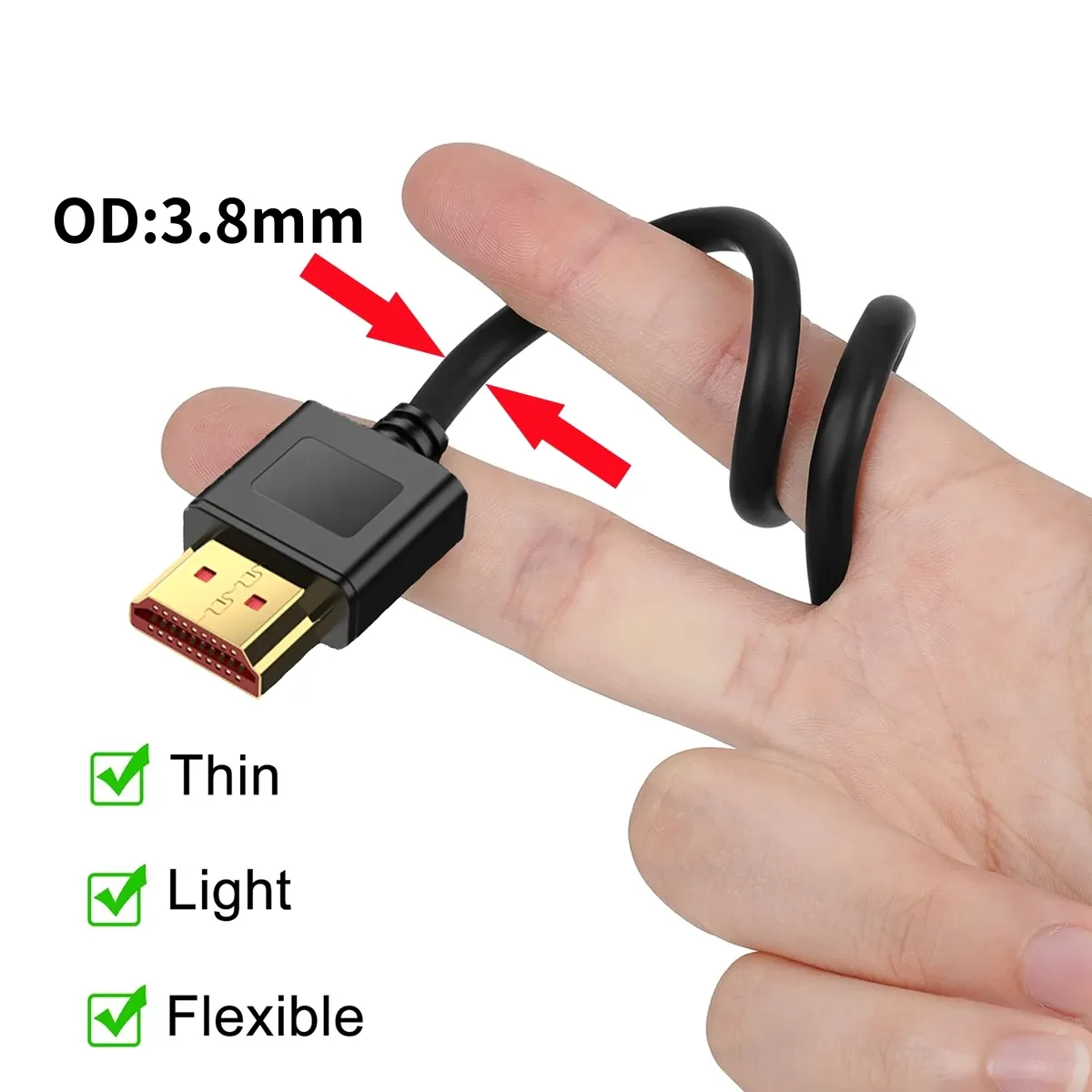 Câble HDMI 2.1 Coudé à 90° - 48Gbps - 8K@60Hz / 4K@240Hz - HDR & ARC - Compatible PS5, PC et TV - Image 2