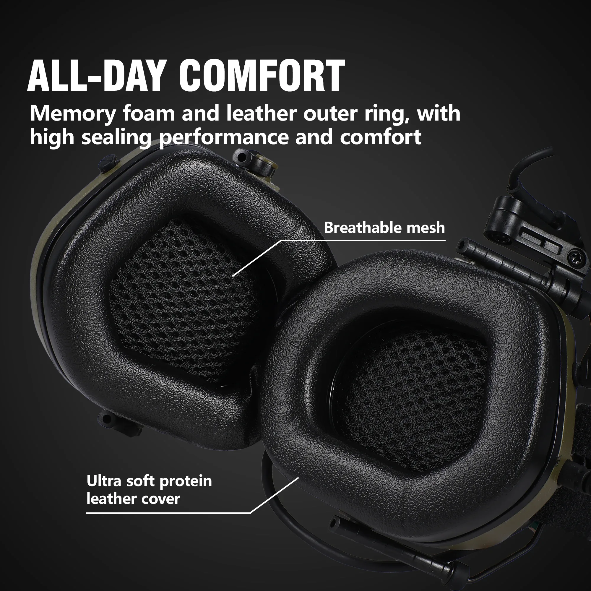 Casque antibruit tactique ARM NEXT F10 avec micro et réduction active du bruit - Image 3