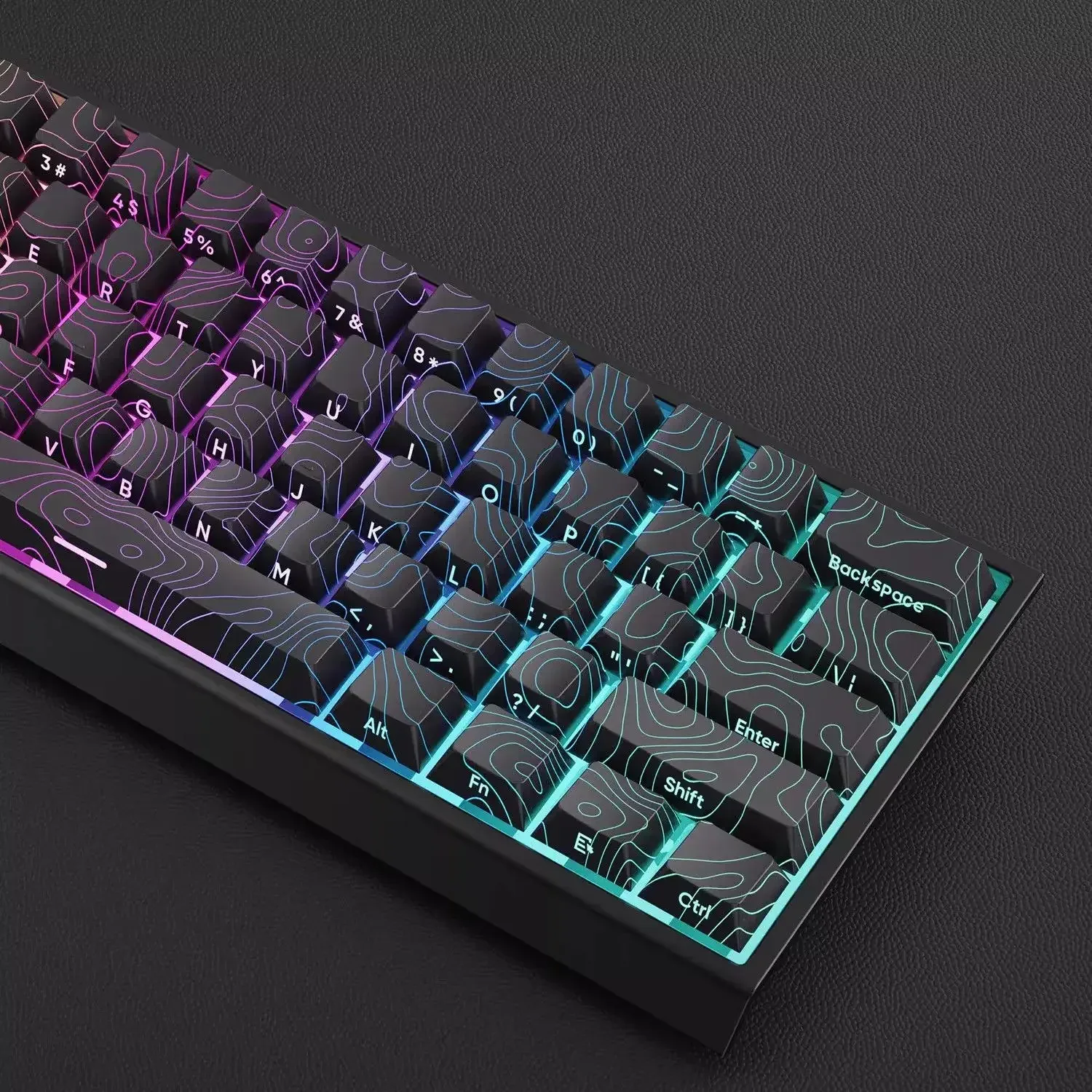 Set de Keycaps PBT Blanc (97 Touches) - Profil Contour 4.0, Légendes Latérales Translucides - Compatible F75 et GMK87 - Image 4