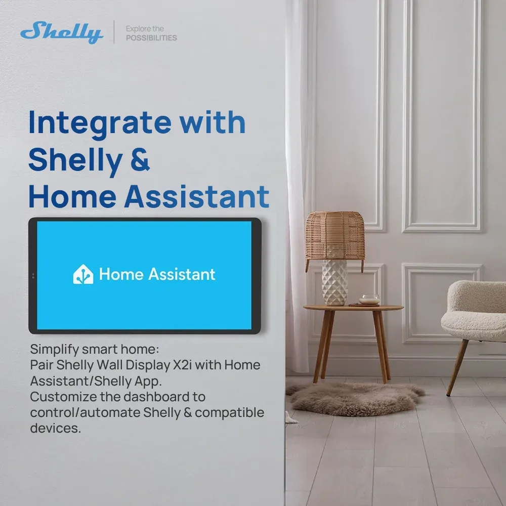 Shelly X2I - Panneau de commande central intelligent à écran tactile WiFi compatible Alexa - Image 3