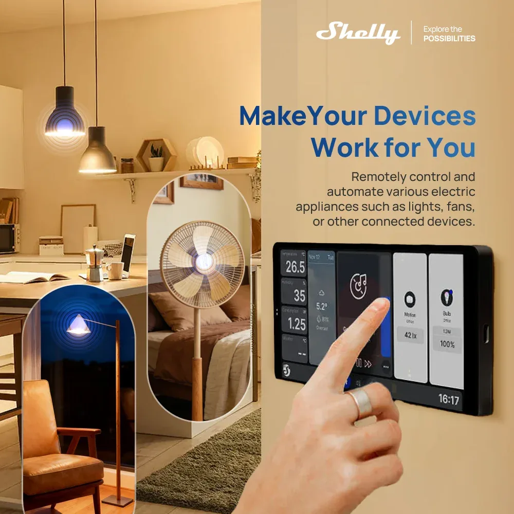 Shelly X2I - Panneau de commande central intelligent à écran tactile WiFi compatible Alexa - Image 5