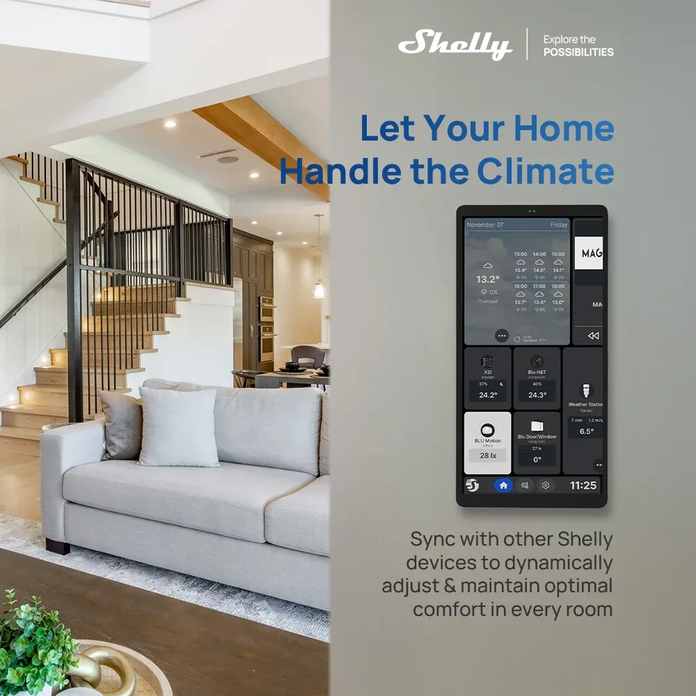 Shelly X2I - Panneau de commande central intelligent à écran tactile WiFi compatible Alexa - Image 4
